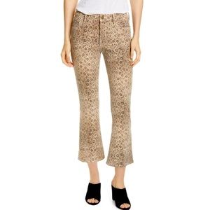 Frame Cropped Mini Boot Jeans Snake Print “Vanilla Mu” Sz 27 NWT